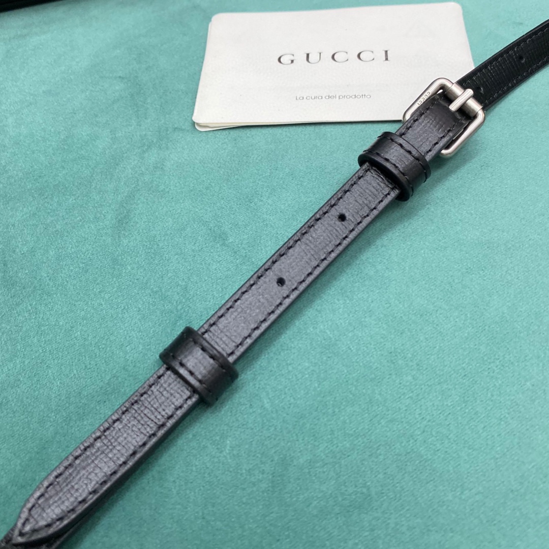 【P900】古驰2021新款包包 Gucci Retro黑色帆布拼皮斜挎包盒子包