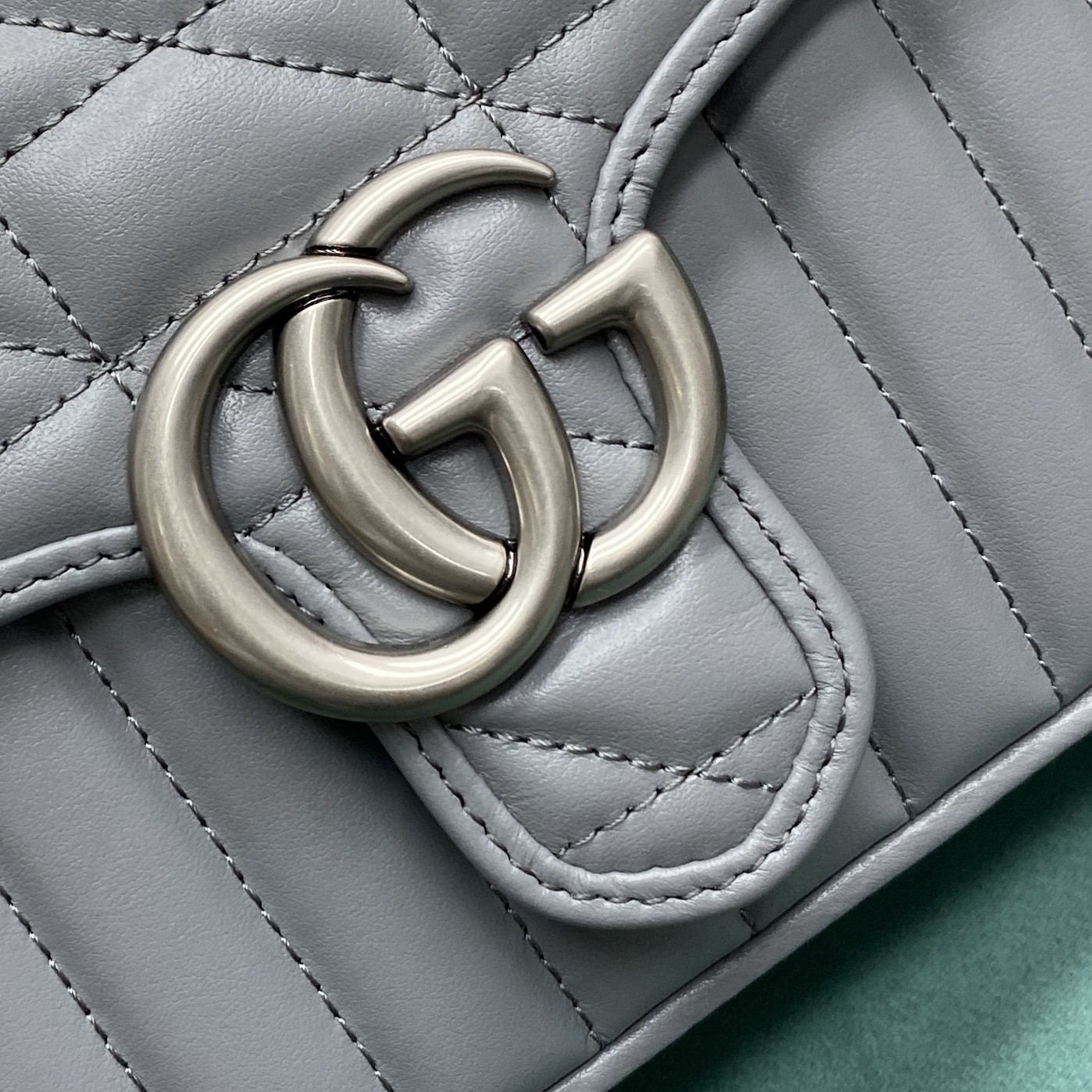 【P1170】Gucci Marmont系列 古驰583571灰色新款绗缝包链条单肩女包