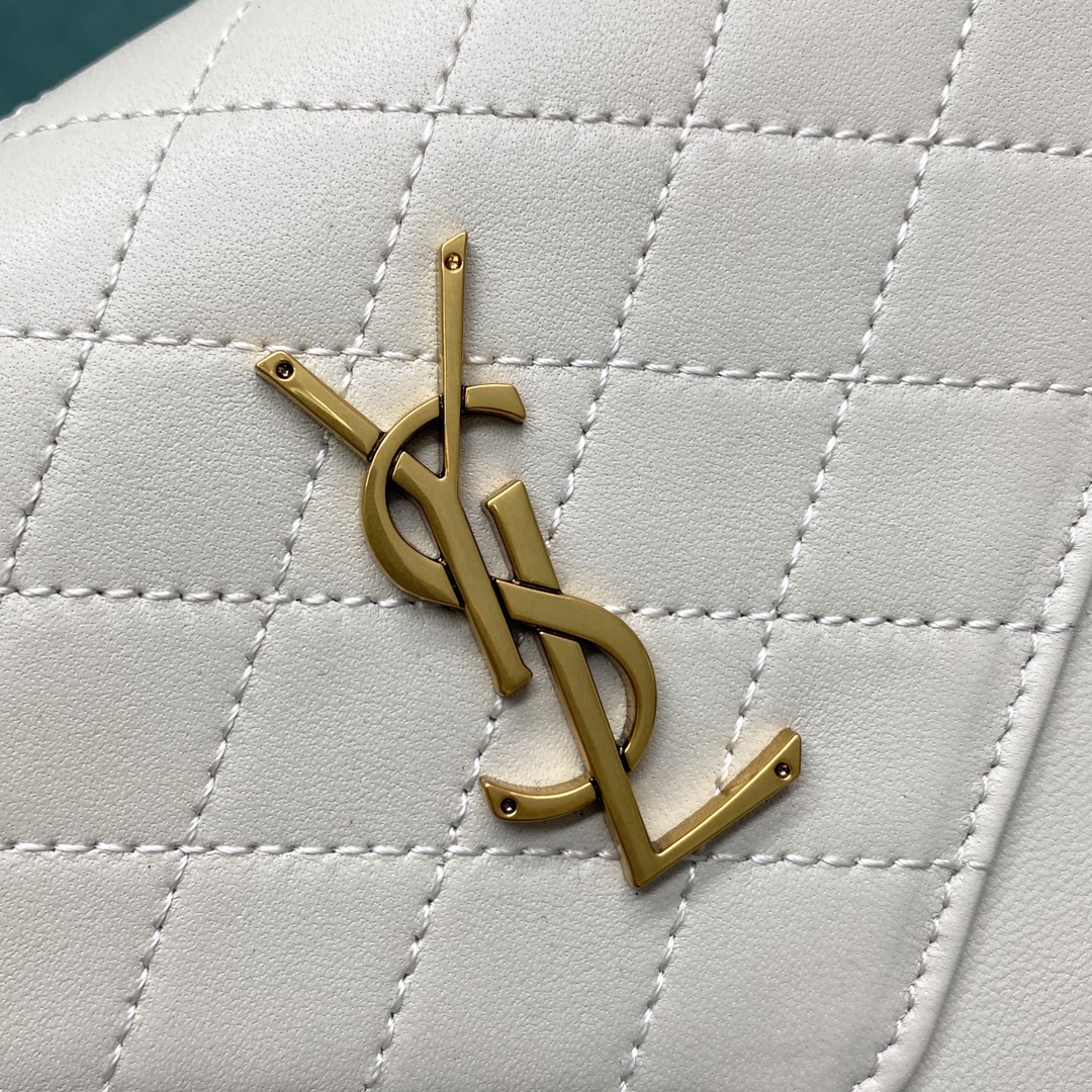 【P1500】圣罗兰包包价格 YSL新款白色GABY羊皮信封包绗缝菱格包斜挎包
