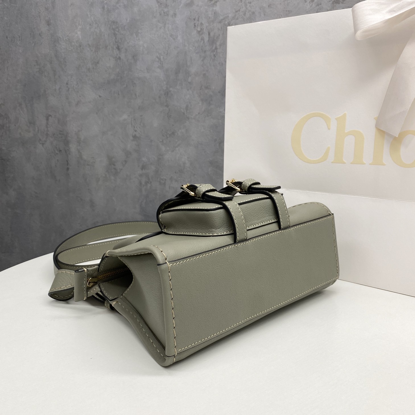 【P1500】Chloe包包批发 克洛依秋冬新款27455灰色原版皮料手提斜挎包