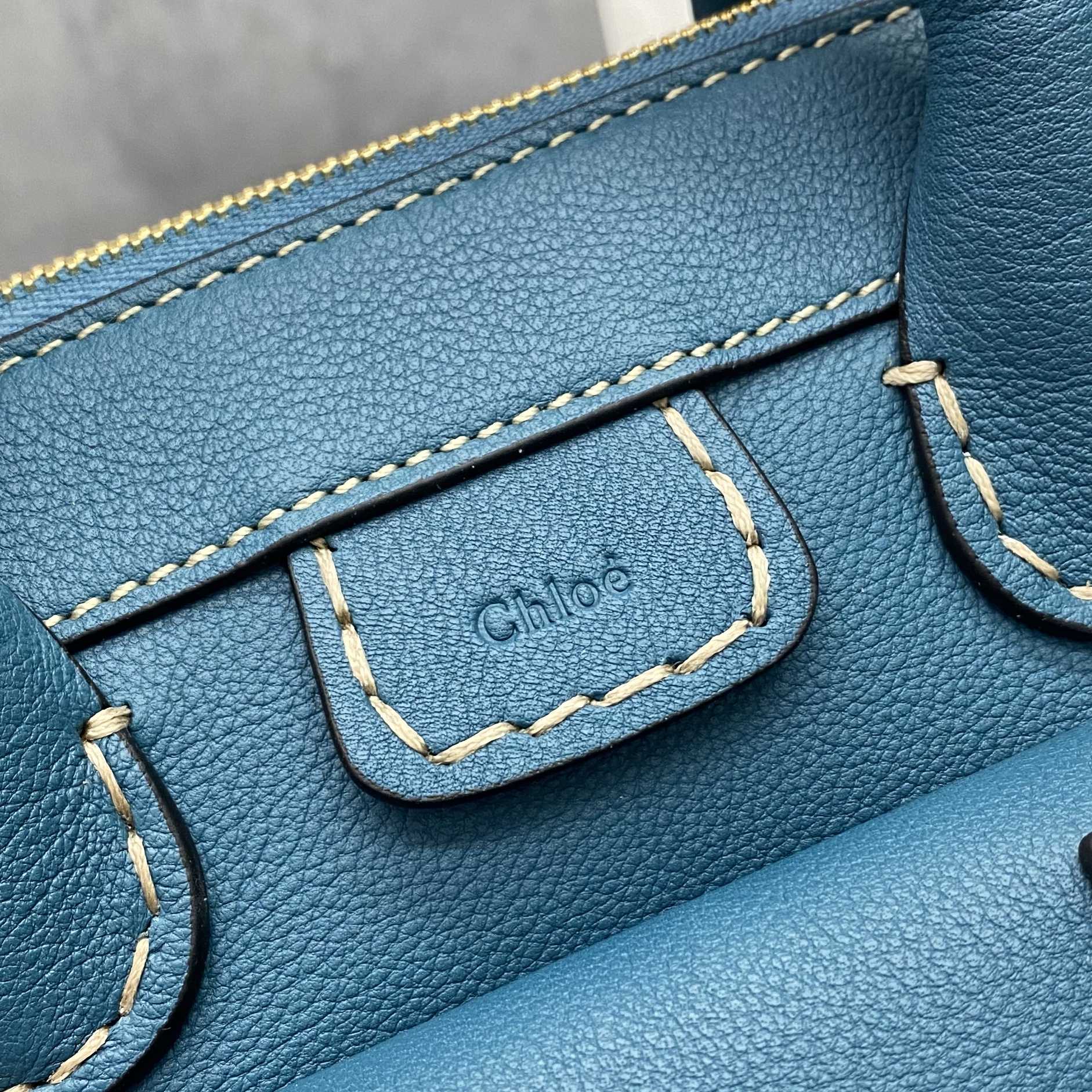 【P1500】一件代发 Chloe克洛依2021秋冬新品27455蓝色进口牛皮手提包